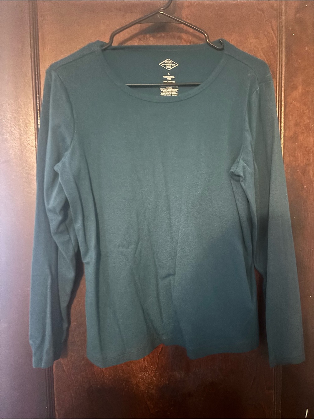 St. John's Bay Teal Long-Sleeve Crewneck Top